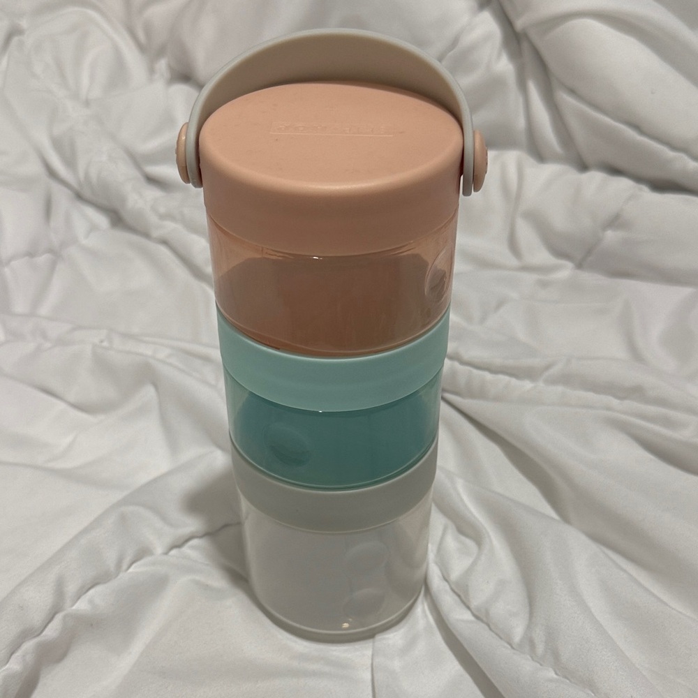 Stackable Snack & Food Storage Tower in Peach, Mint, clear  skiphop